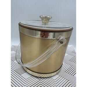 Vintage Culver Gold Ice Bucket w/ Lid MCM